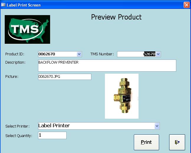 pictured inventory Application opening screen